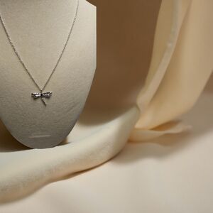New From St Xavier Silvertone Dragonfly Pendant Necklace